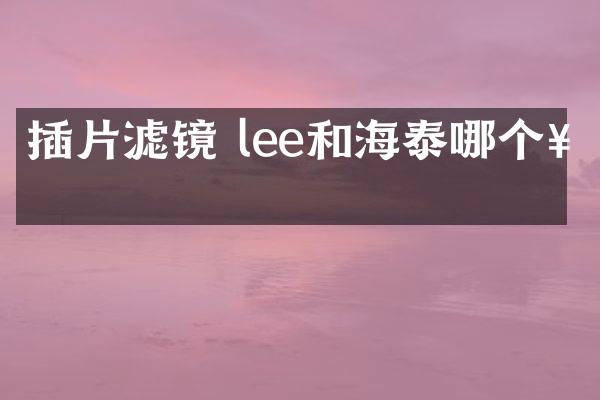 插片滤镜 lee和海泰哪个好