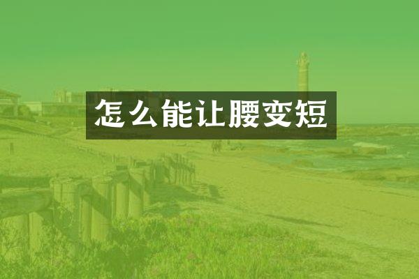 怎么能让腰变短