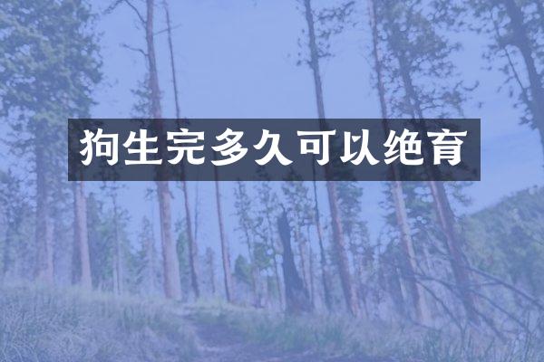 狗生完多久可以绝育