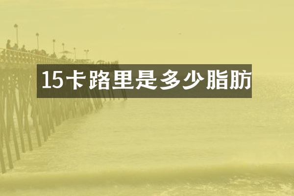 15卡路里是多少脂肪
