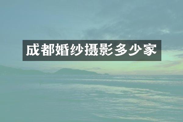成都婚纱摄影多少家