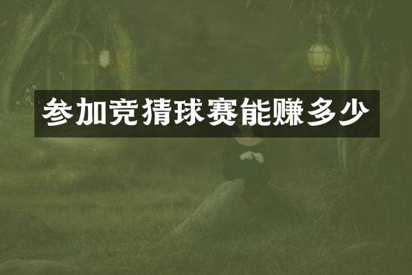 参加竞猜球赛能赚多少