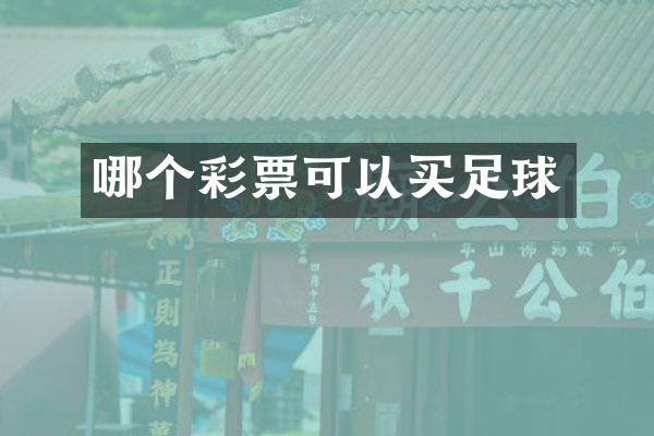 哪个彩票可以买足球