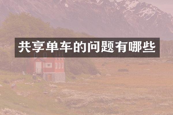共享单车的问题有哪些