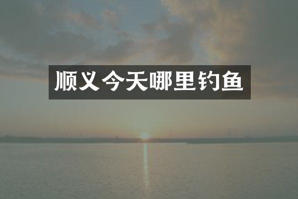 顺义今天哪里钓鱼