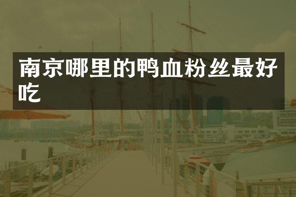 南京哪里的鸭血粉丝最好吃