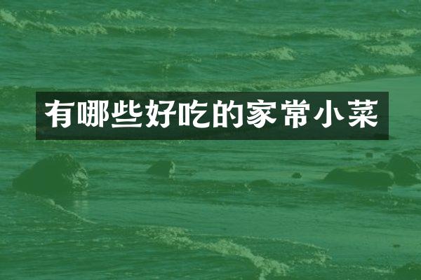 有哪些好吃的家常小菜