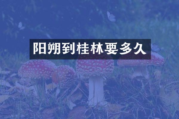 阳朔到桂林要多久