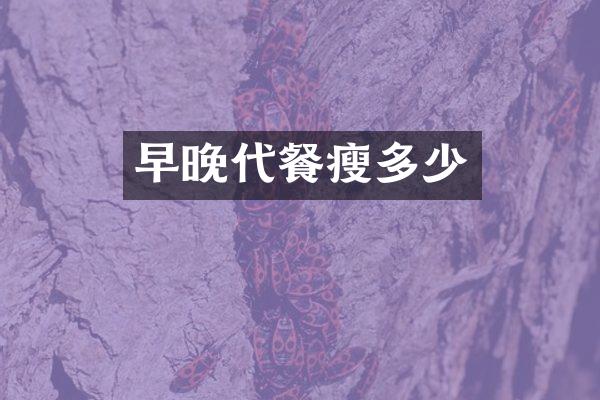 早晚代餐瘦多少