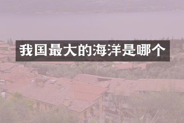 我国最大的海洋是哪个