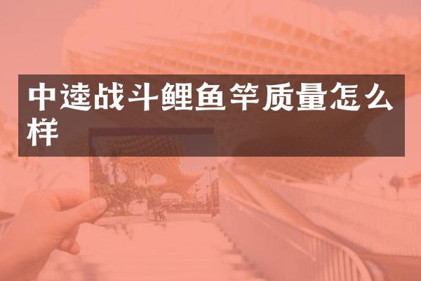 中逵战斗鲤鱼竿质量怎么样