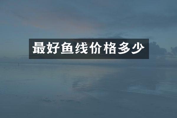 最好鱼线价格多少