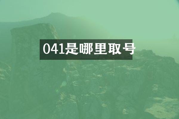 041是哪里取号