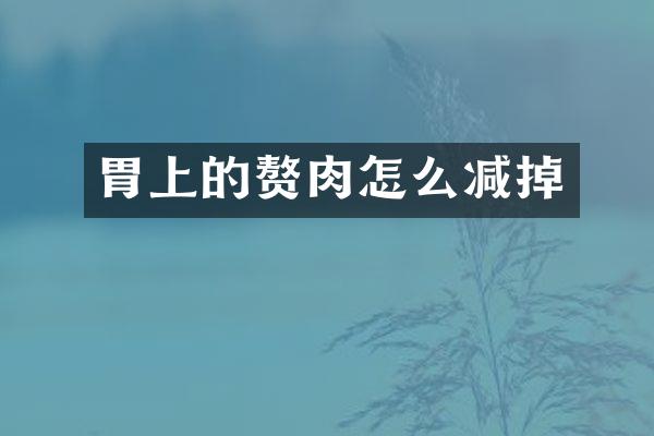 胃上的赘肉怎么减掉