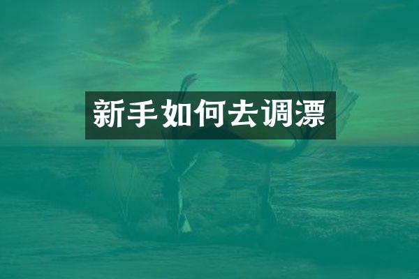 新手如何去调漂