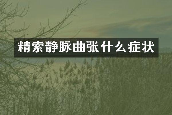 精索静脉曲张什么症状