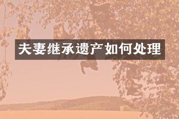 夫妻继承遗产如何处理