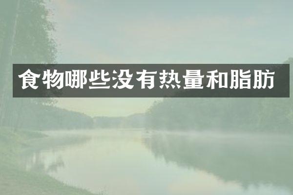 食物哪些没有热量和脂肪