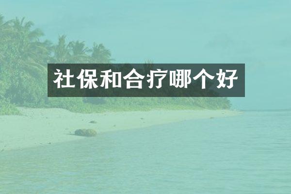 社保和合疗哪个好