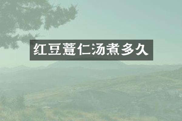 红豆薏仁汤煮多久