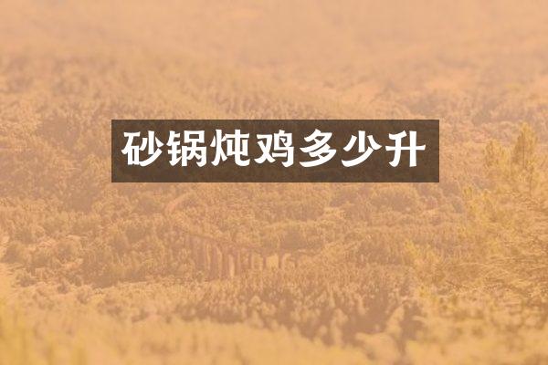 砂锅炖鸡多少升