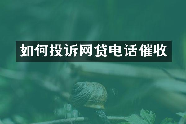 如何投诉网贷电话催收