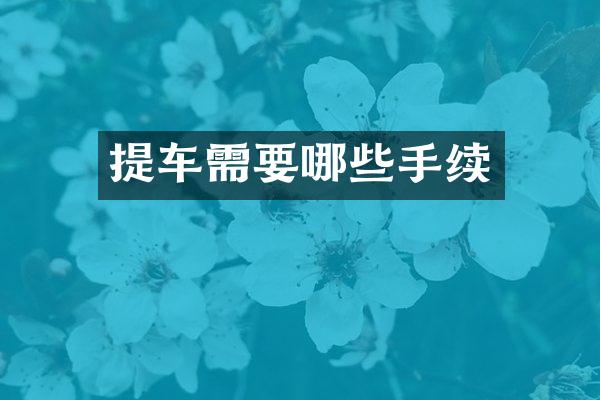 提车需要哪些手续