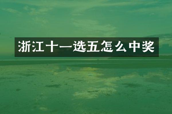 浙江十一选五怎么中奖