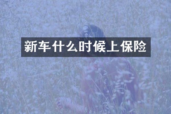 新车什么时候上保险