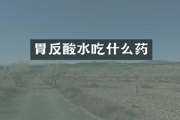 胃反酸水吃什么药