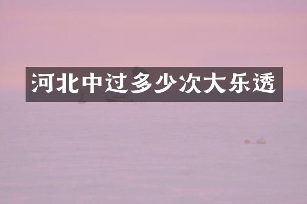 河北中过多少次大乐透