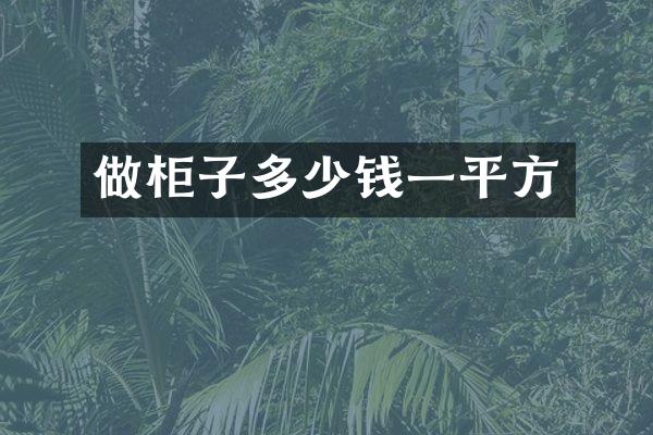 做柜子多少钱一平方