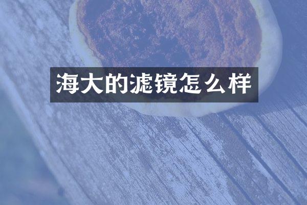 海大的滤镜怎么样