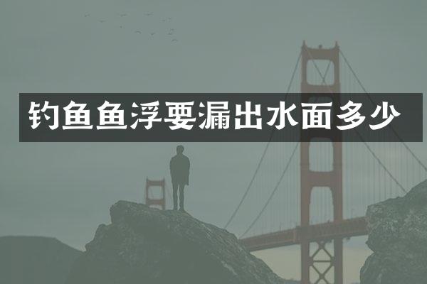 钓鱼鱼浮要漏出水面多少