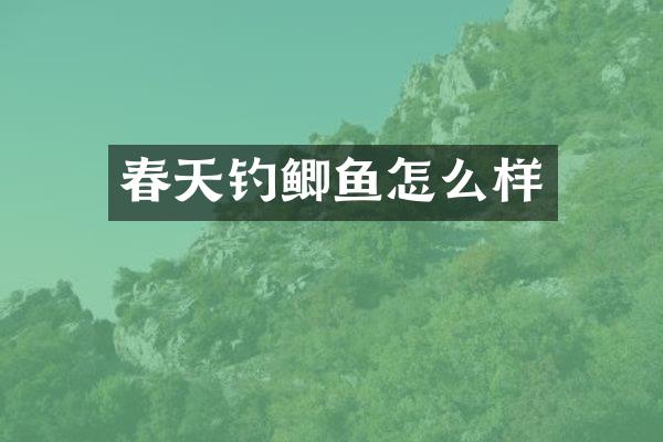春天钓鲫鱼怎么样