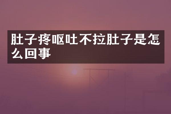 肚子疼呕吐不拉肚子是怎么回事
