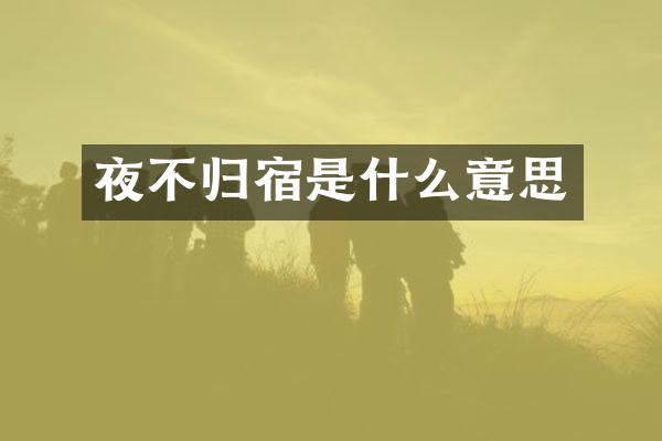 夜不归宿是什么意思