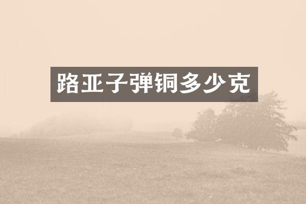 路亚铜多少克