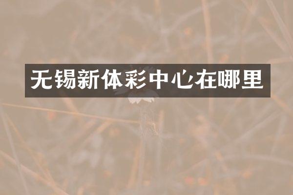 无锡新体彩中心在哪里
