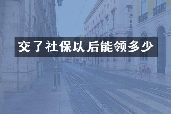交了社保以后能领多少