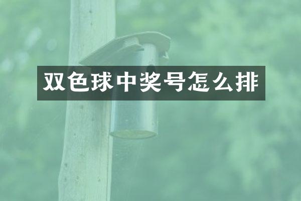 双色球中奖号怎么排