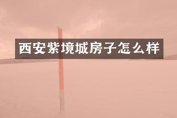西安紫境城房子怎么样