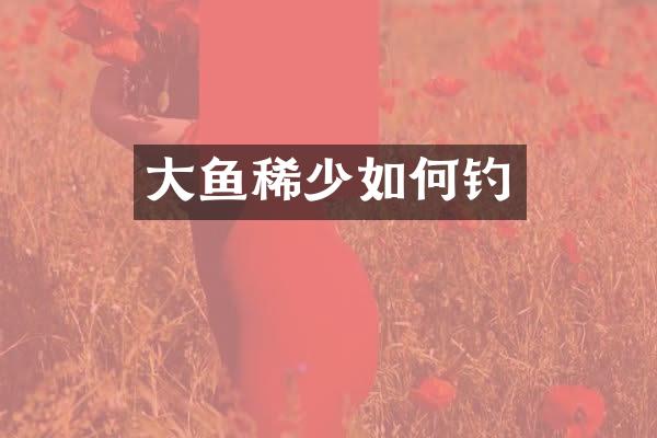大鱼稀少如何钓