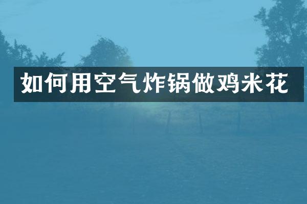 如何用空气炸锅做鸡米花