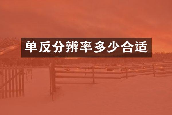 单反分辨率多少合适