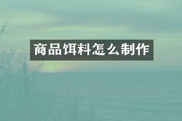 商品饵料怎么制作