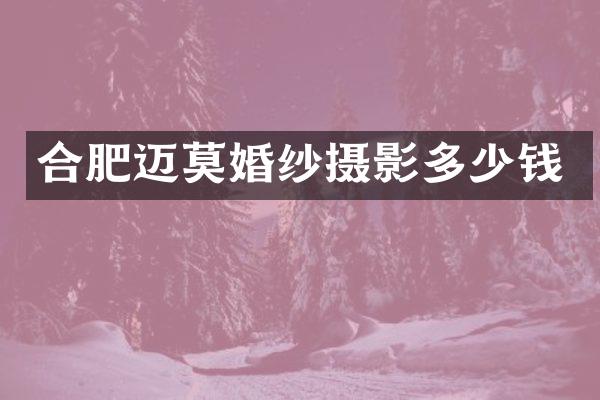 合肥迈莫婚纱摄影多少钱