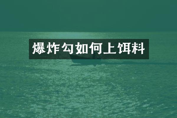 爆炸勾如何上饵料