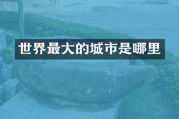 世界最大的城市是哪里