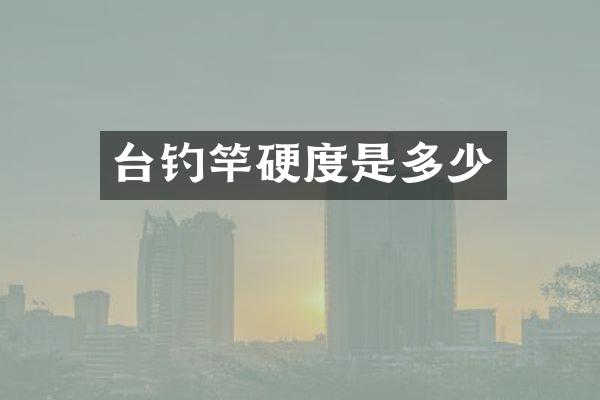 台钓竿硬度是多少